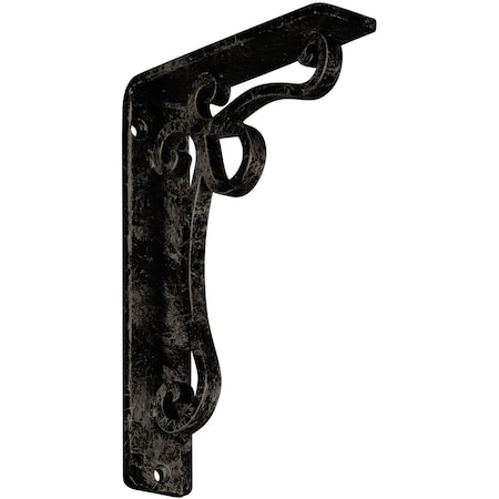 Ekena Millwork Orleans Wrought Iron Bracket, (Single center brace), Antiqued Pale Gold 1 1/2"W x 5 1/2"D x 8"H BKTM01X05X08SOLAPG